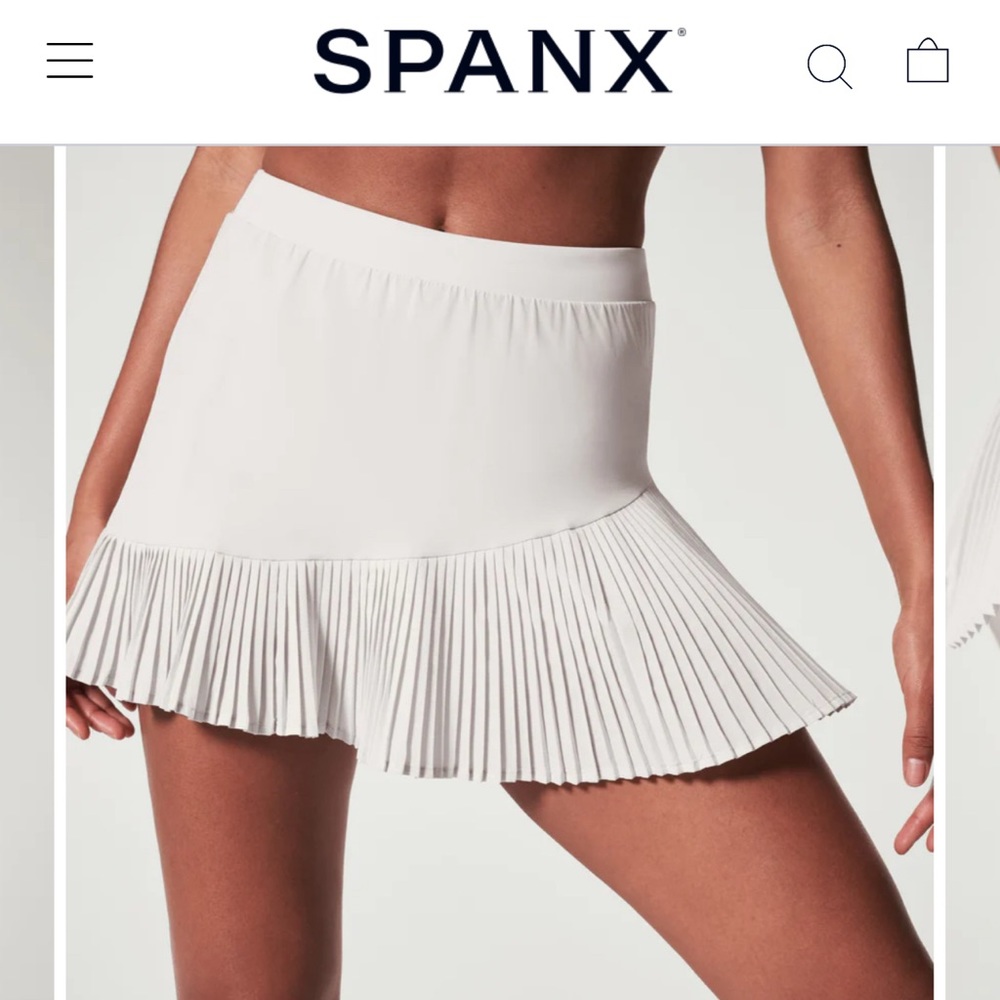 SPANX White Pleated Skort